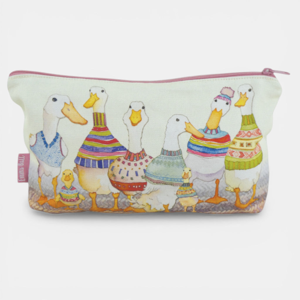 Zipped Pouch - Dapper Ducks by Emma Ball. Craft Storage case