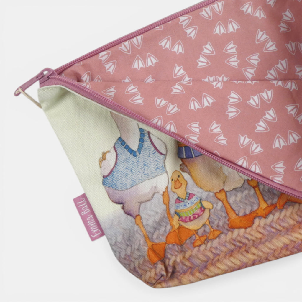 Zipped Pouch - Dapper Ducks by Emma Ball. Craft Storage case