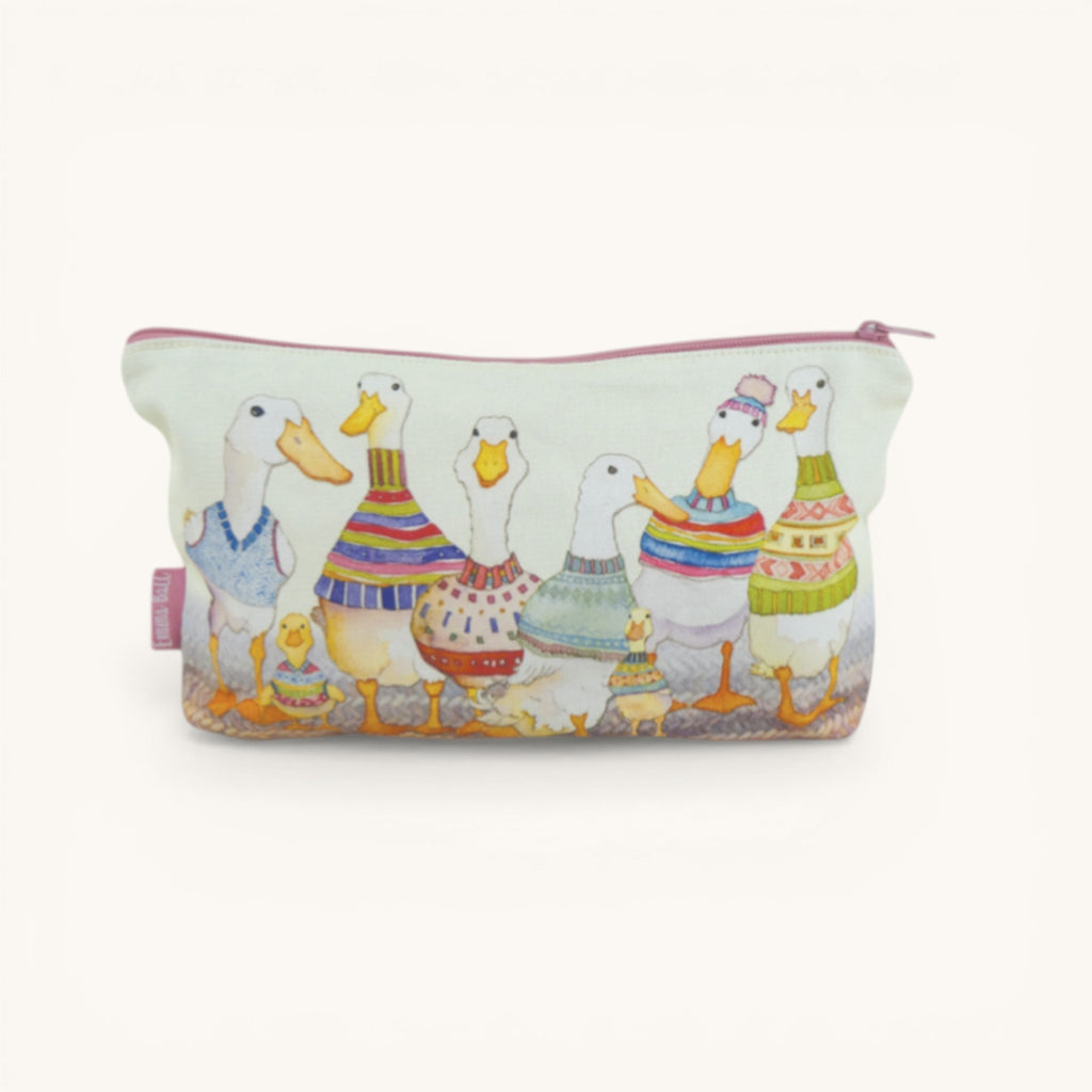 Zipped Pouch - Dapper Ducks by Emma Ball. Craft Storage case