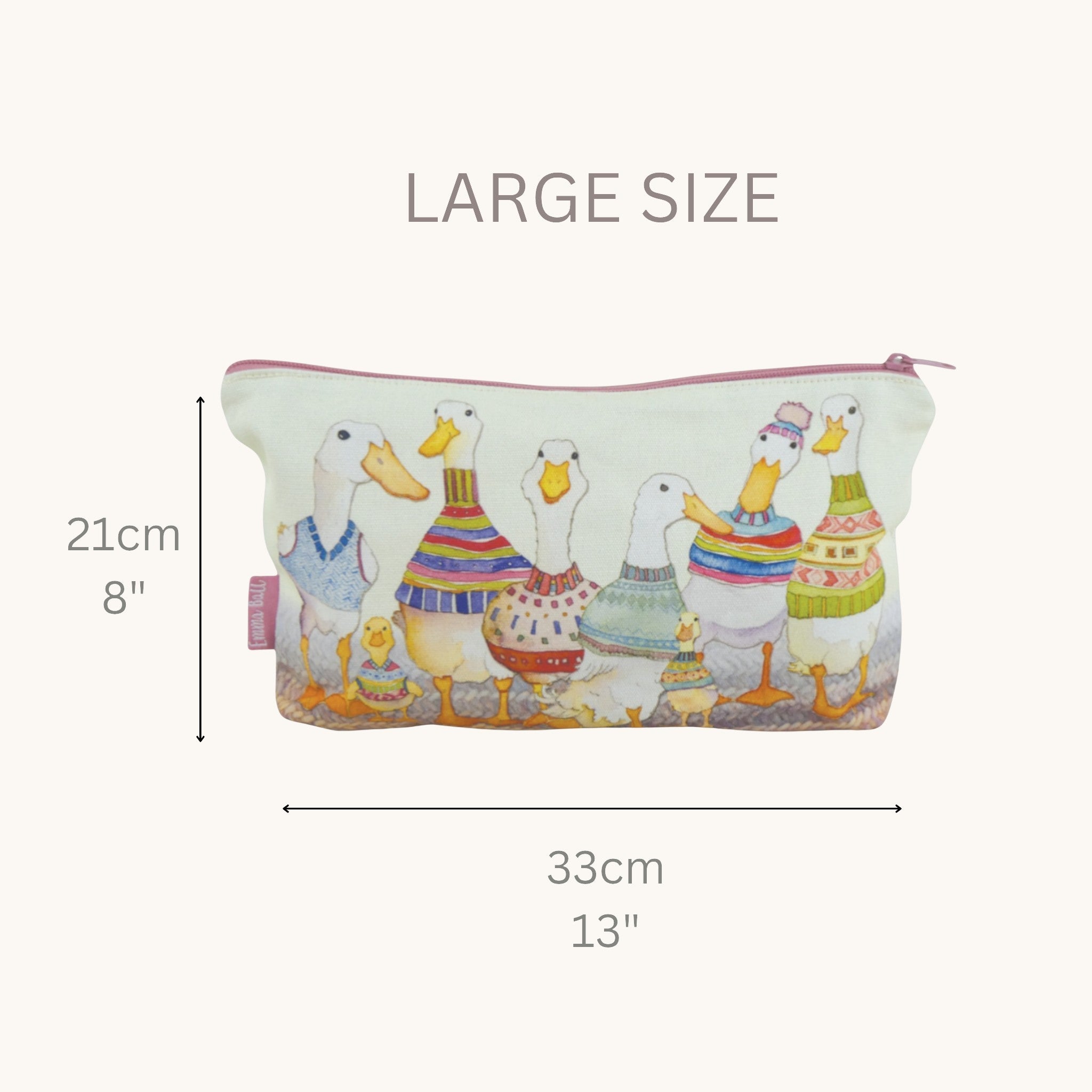 Zipped Pouch - Dapper Ducks by Emma Ball. Craft Storage case