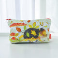 Hedgehog Design Zipped Cotton Pouch, Knitting Sewing Craft Storage
