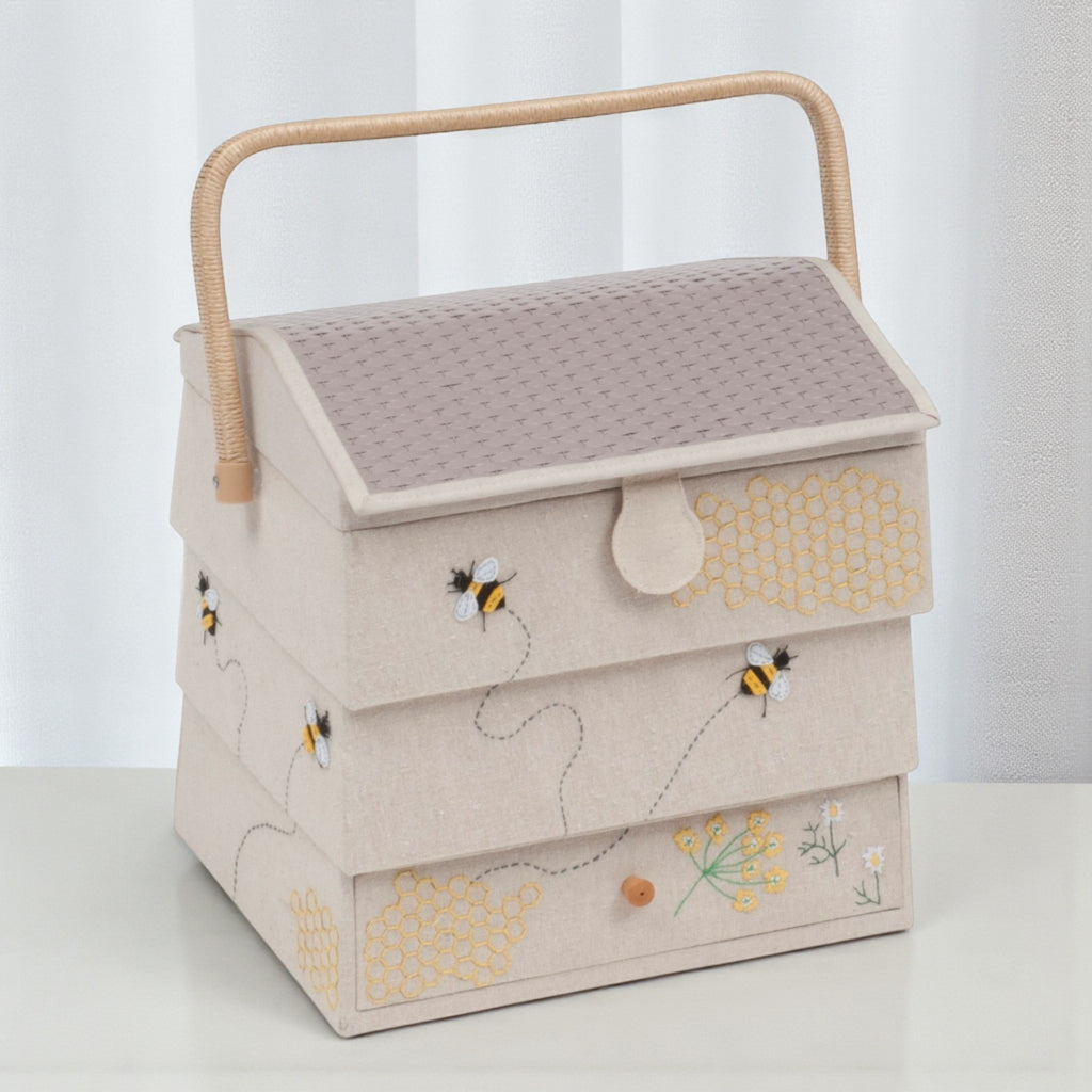 Large Bee Hive Sewing Basket & Pin Cushion Set