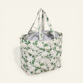 Hydrangea Knitting & Craft Storage Bag. Cotton Padded Tote with Drawstring