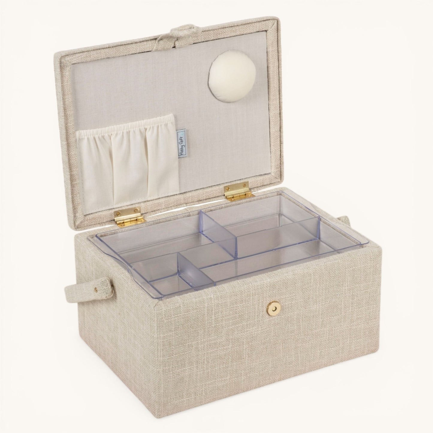 Sewing Basket Hydrangea Design with Embroidered Lid  and optional Sewing Kit