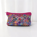 Crochet Print Zipped Pouch Large. 'Mystical Lanterns' Design. Cotton Canvas Storage