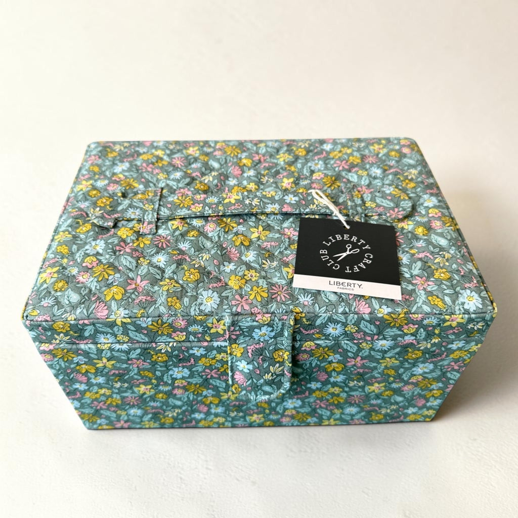 Liberty Print Sewing Box: Floral Cotton, Quilted Lid