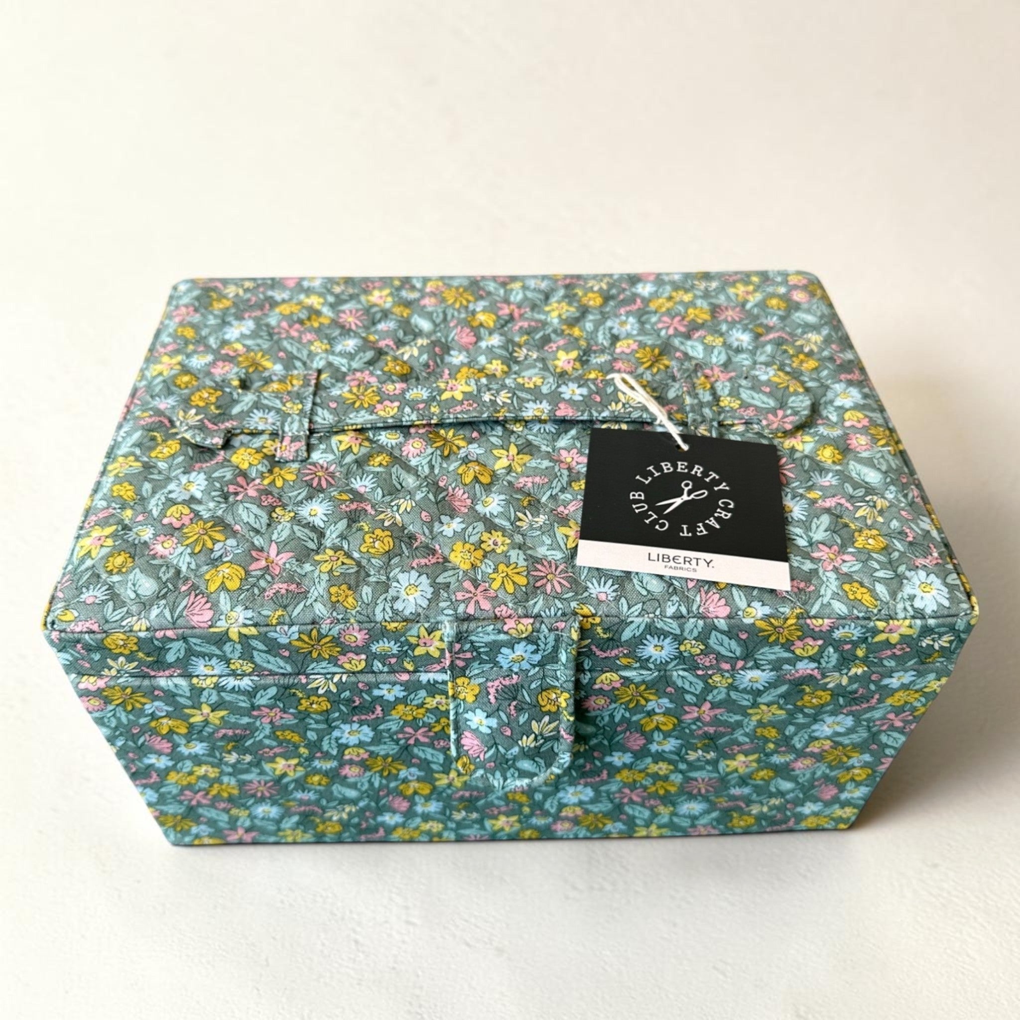 Liberty Print Sewing Box: Floral Cotton, Quilted Lid