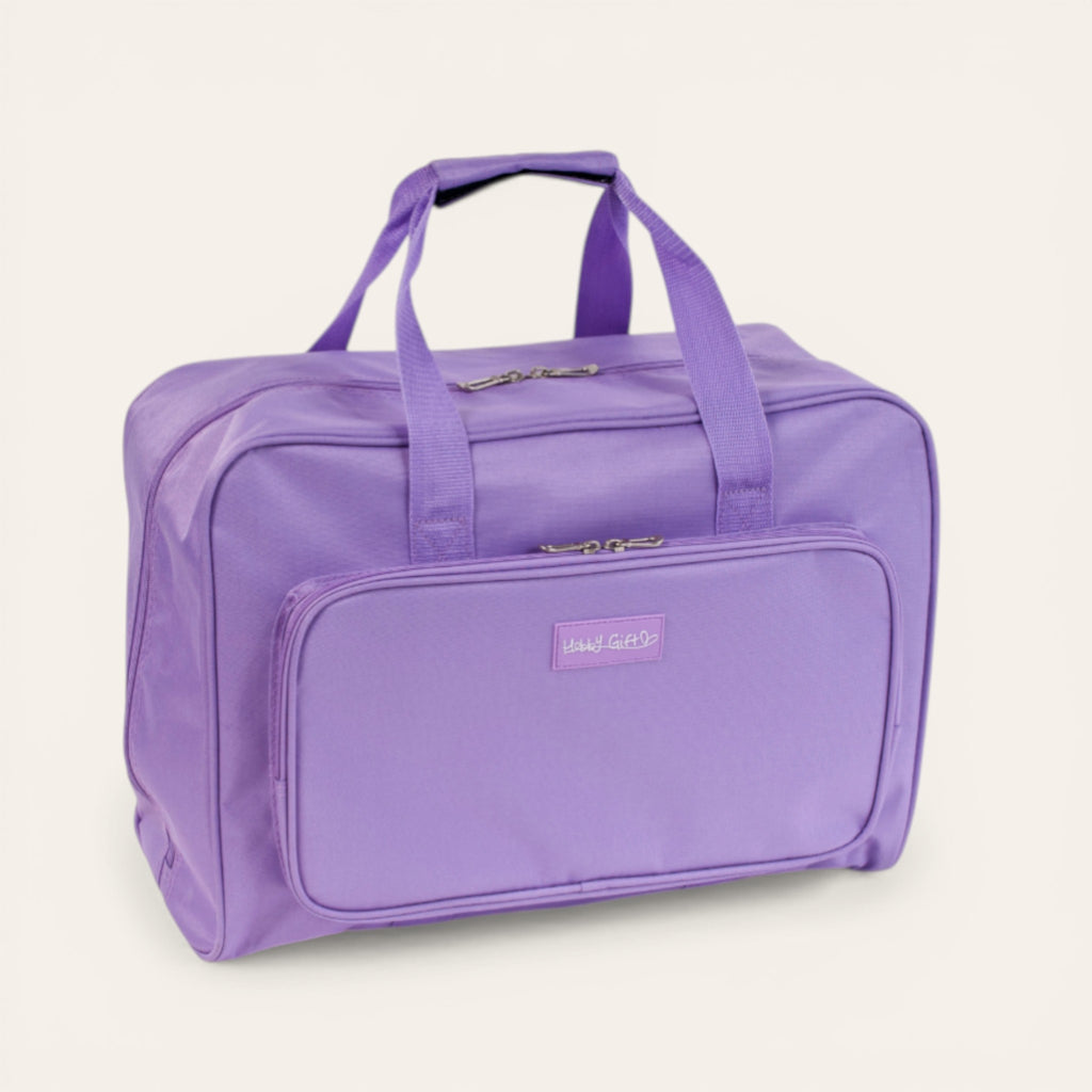 Lilac Sewing Machine Carry Case Bag – Padded Storage with Front Pocket – Heavy Duty Polyester