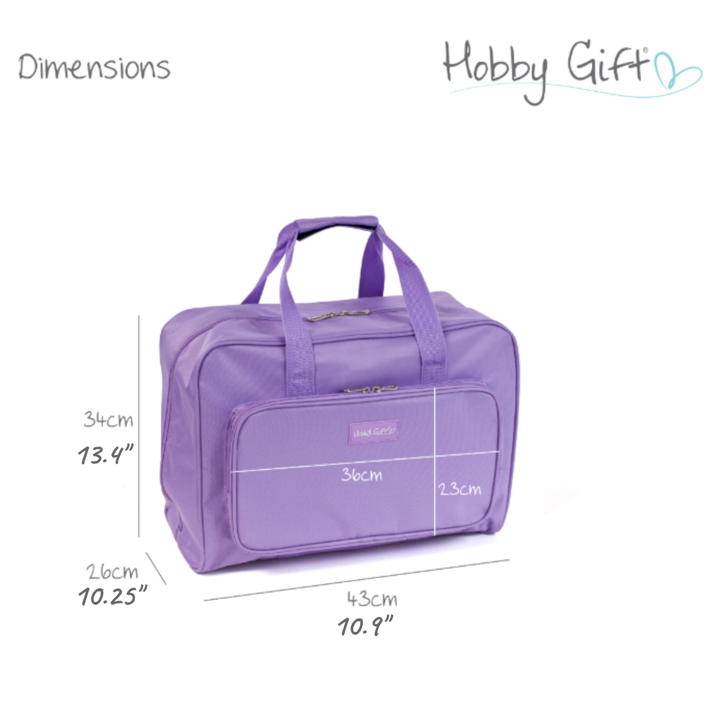 Lilac Sewing Machine Carry Case Bag – Padded Storage with Front Pocket – Heavy Duty Polyester