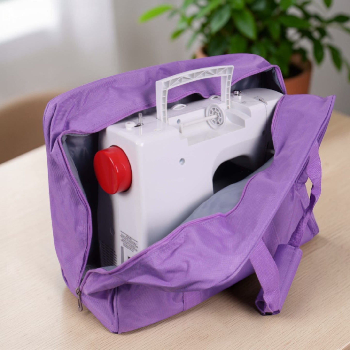 Lilac Sewing Machine Carry Case Bag – Padded Storage with Front Pocket – Heavy Duty Polyester