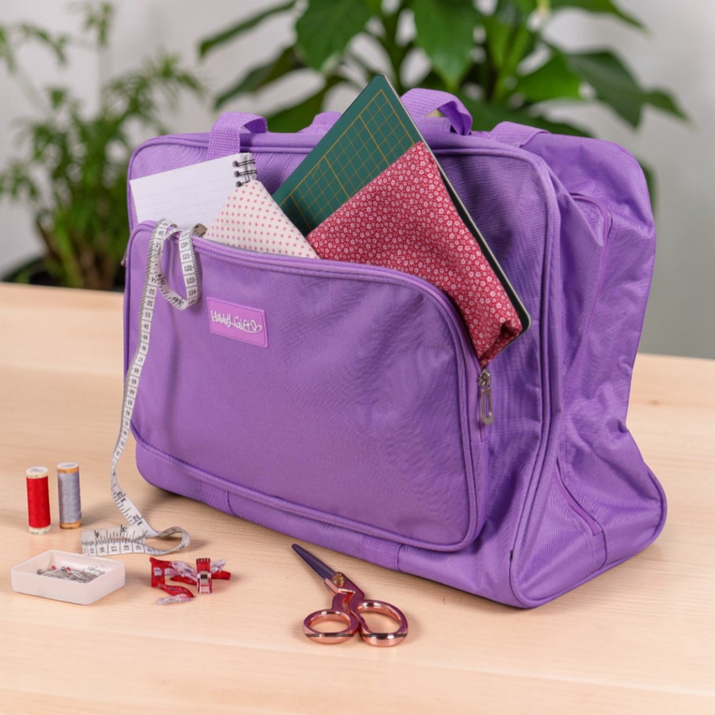 Lilac Sewing Machine Carry Case Bag – Padded Storage with Front Pocket – Heavy Duty Polyester