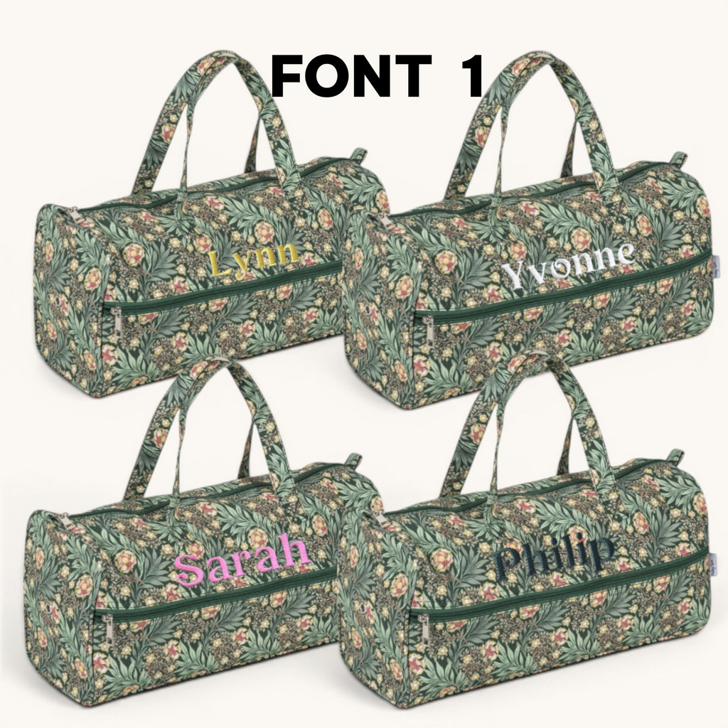 Personalised Morris Green Knitting Bag – Cotton Yarn Storage with Zip Pocket & Handles