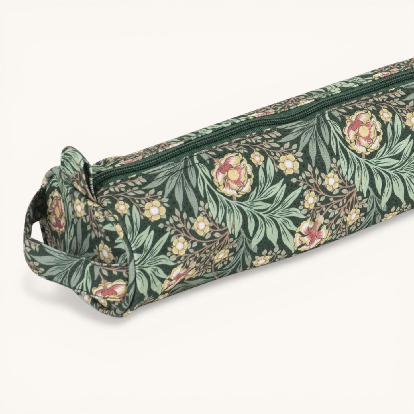 Morris Green Knitting Needle Case Large Cotton Floral Storage for 40cm Needles