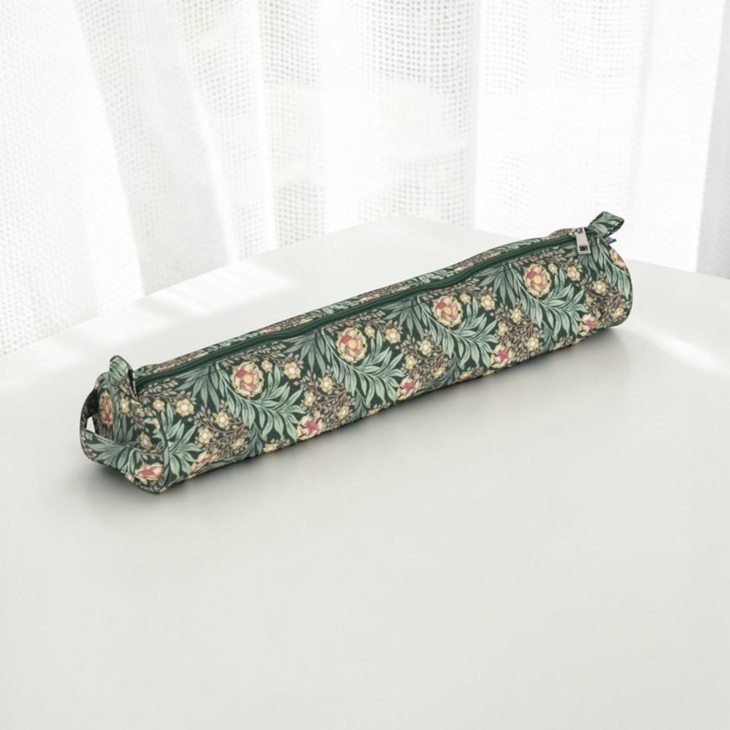 Morris Green Knitting Needle Case Large Cotton Floral Storage for 40cm Needles