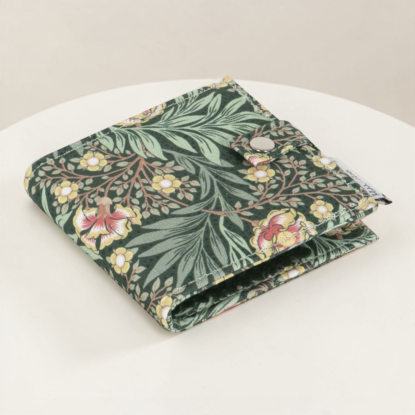 Morris Green Needle Case with Scissors, Pins & Needles. Green Floral Fabric