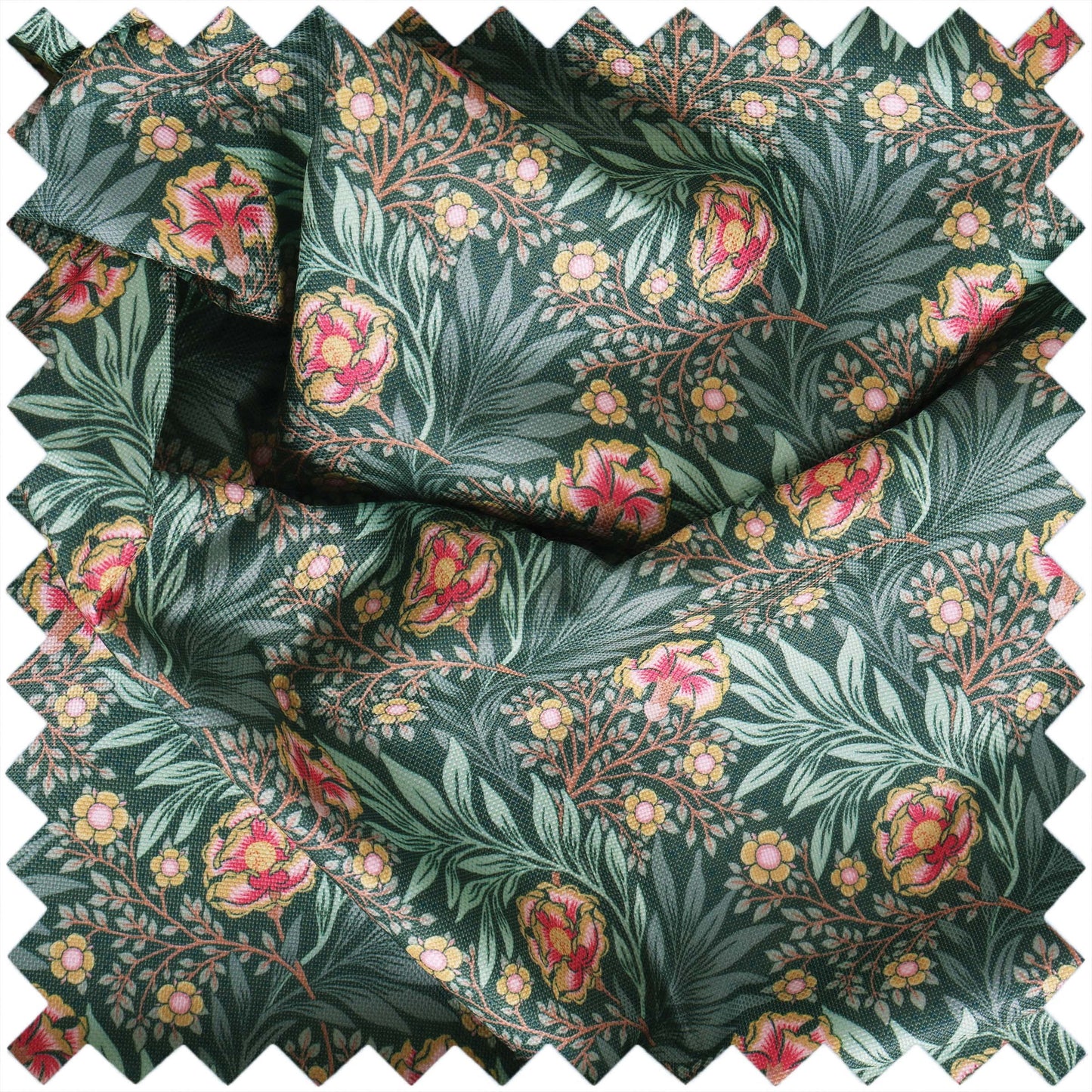 Morris Green Knitting Needle Case Large Cotton Floral Storage for 40cm Needles