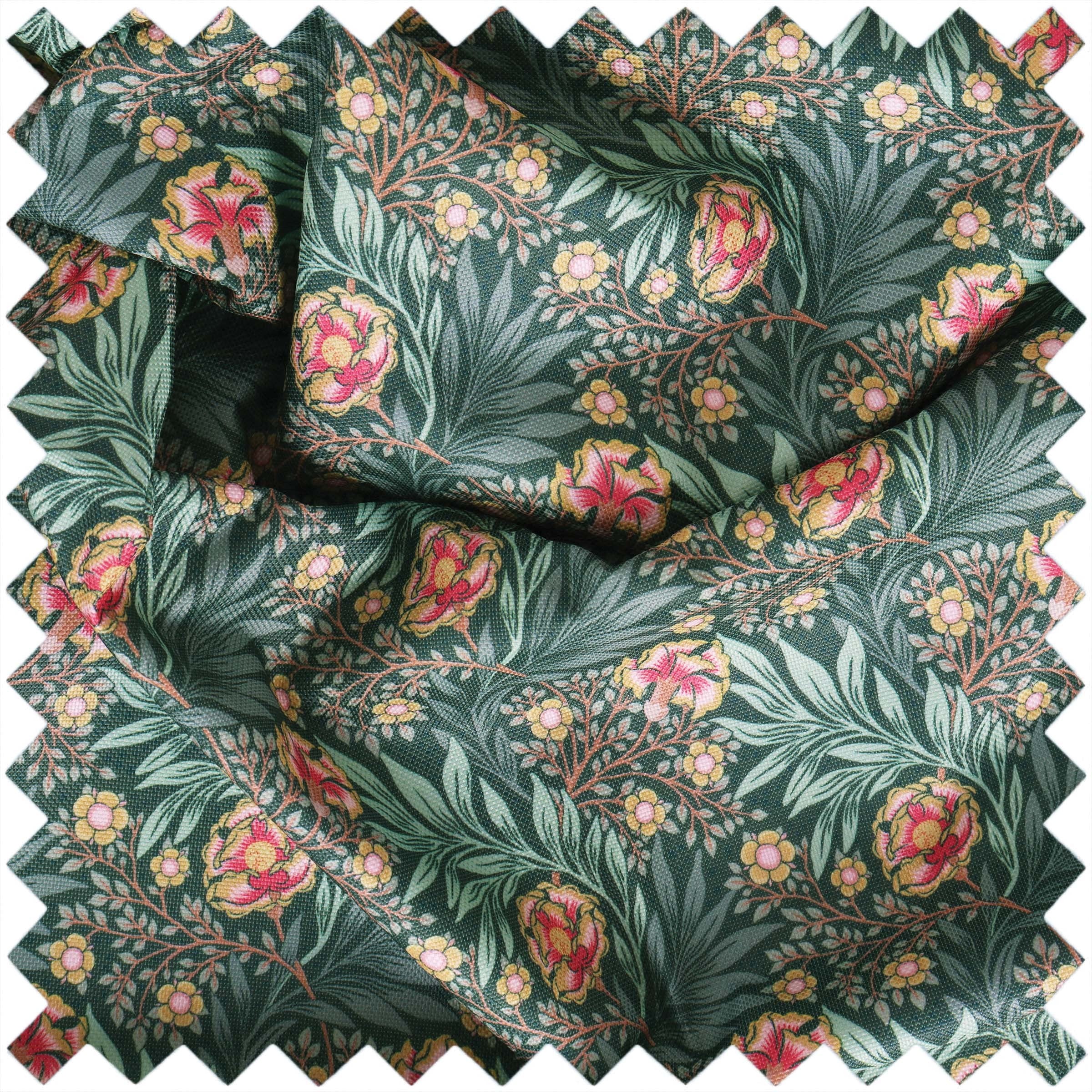 Morris Green Knitting Needle Case Large Cotton Floral Storage for 40cm Needles
