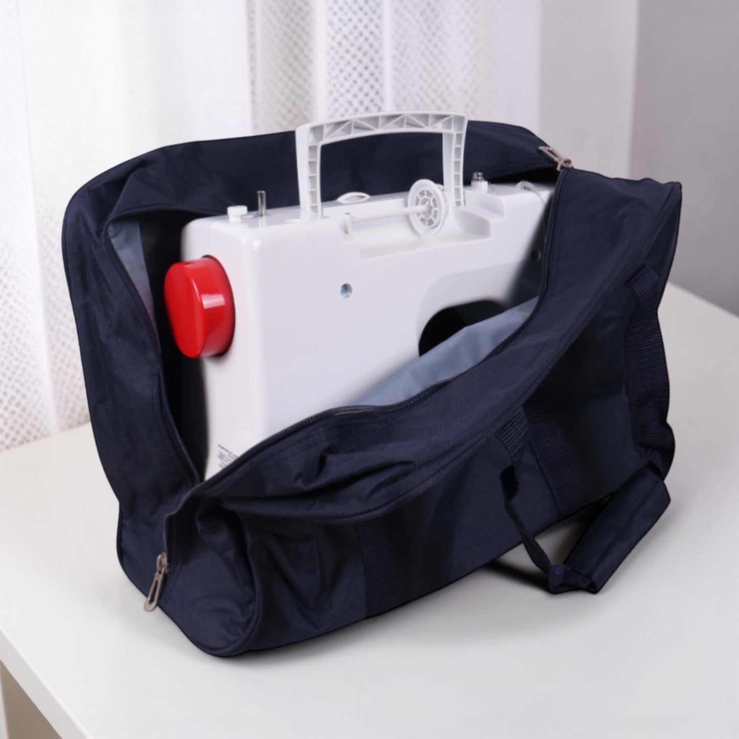 Navy Sewing Machine Carry Case Bag – Padded Storage with Front Pocket – Heavy Duty Polyester