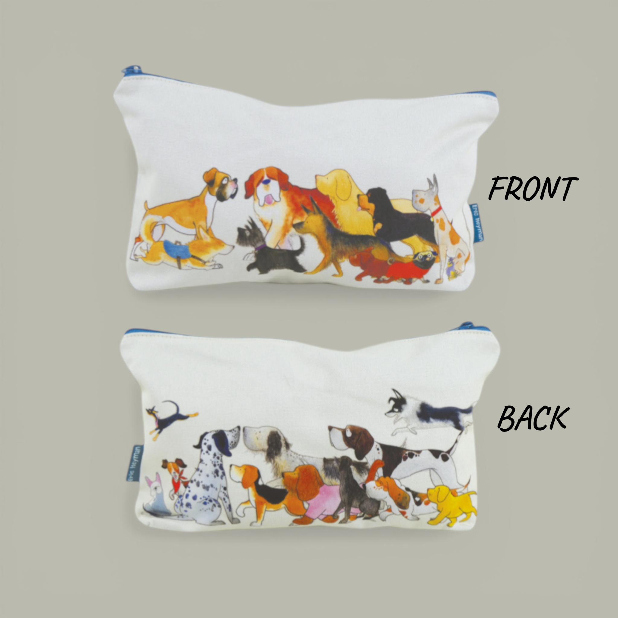 Zipped Pouch - Paw Club by Emma Ball. Craft Storage case