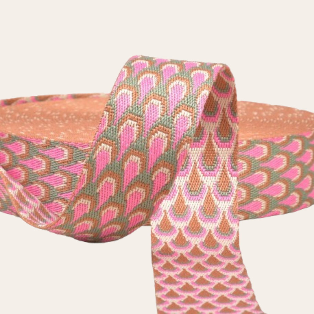Peacock Webbing 38mm Strap – Woven Bag Handle Trim – 5 Colours – 3m Length