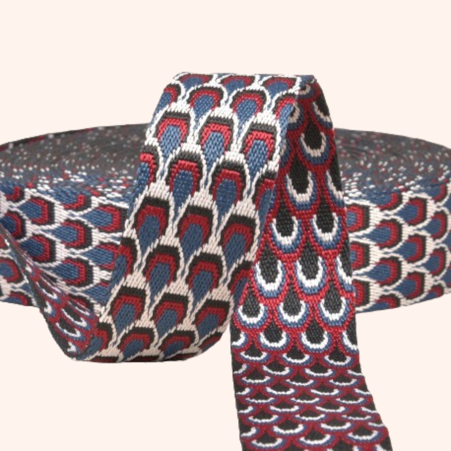 Peacock Webbing 38mm Strap – Woven Bag Handle Trim – 5 Colours – 3m Length