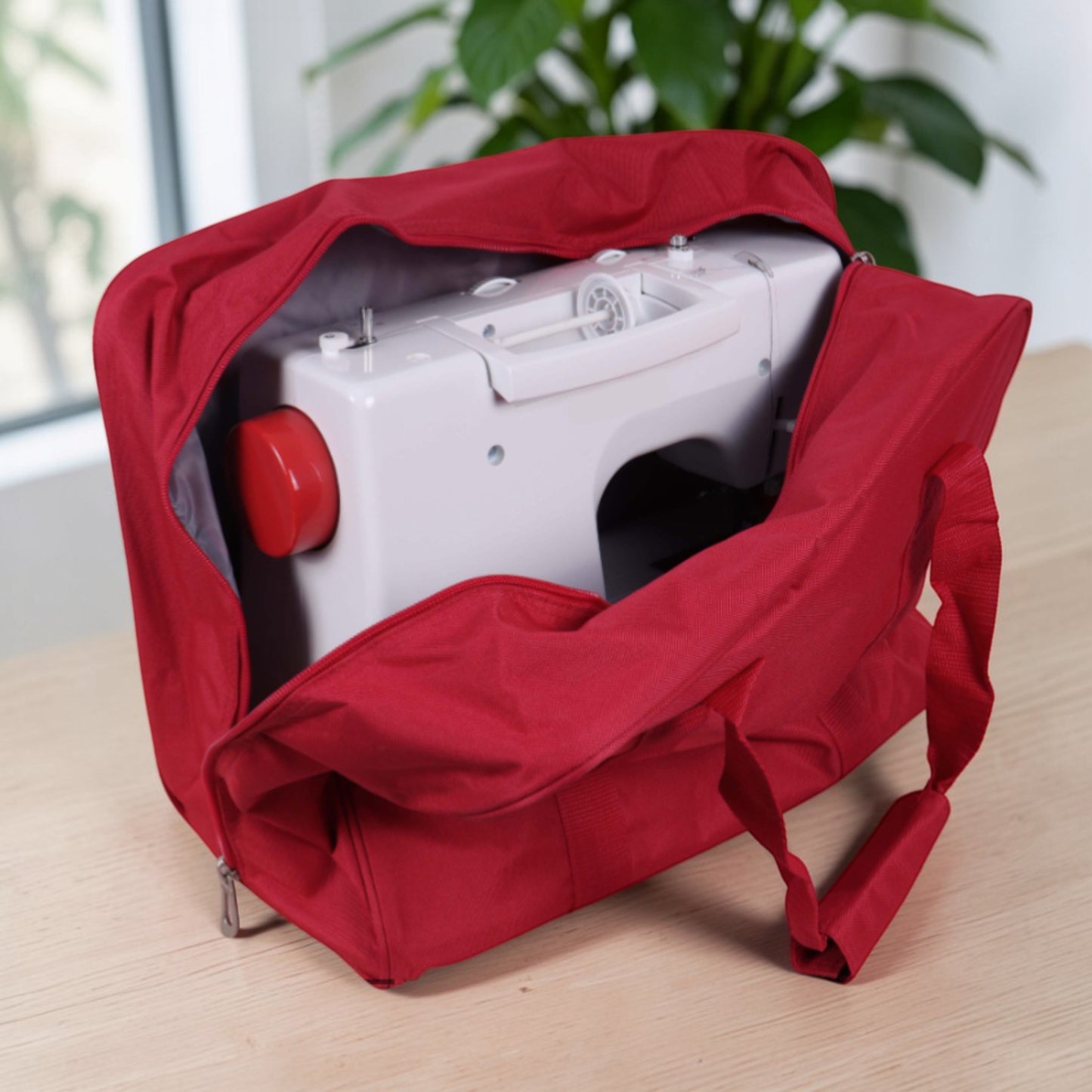 Pink Sewing Machine Carry Case Bag – Padded Storage with Front Pocket – Heavy Duty Polyester