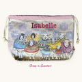 Personalised Emma Ball Drawstring Bags, Knitting & Crochet Projects and Yarn Storage. Knitting Gifts