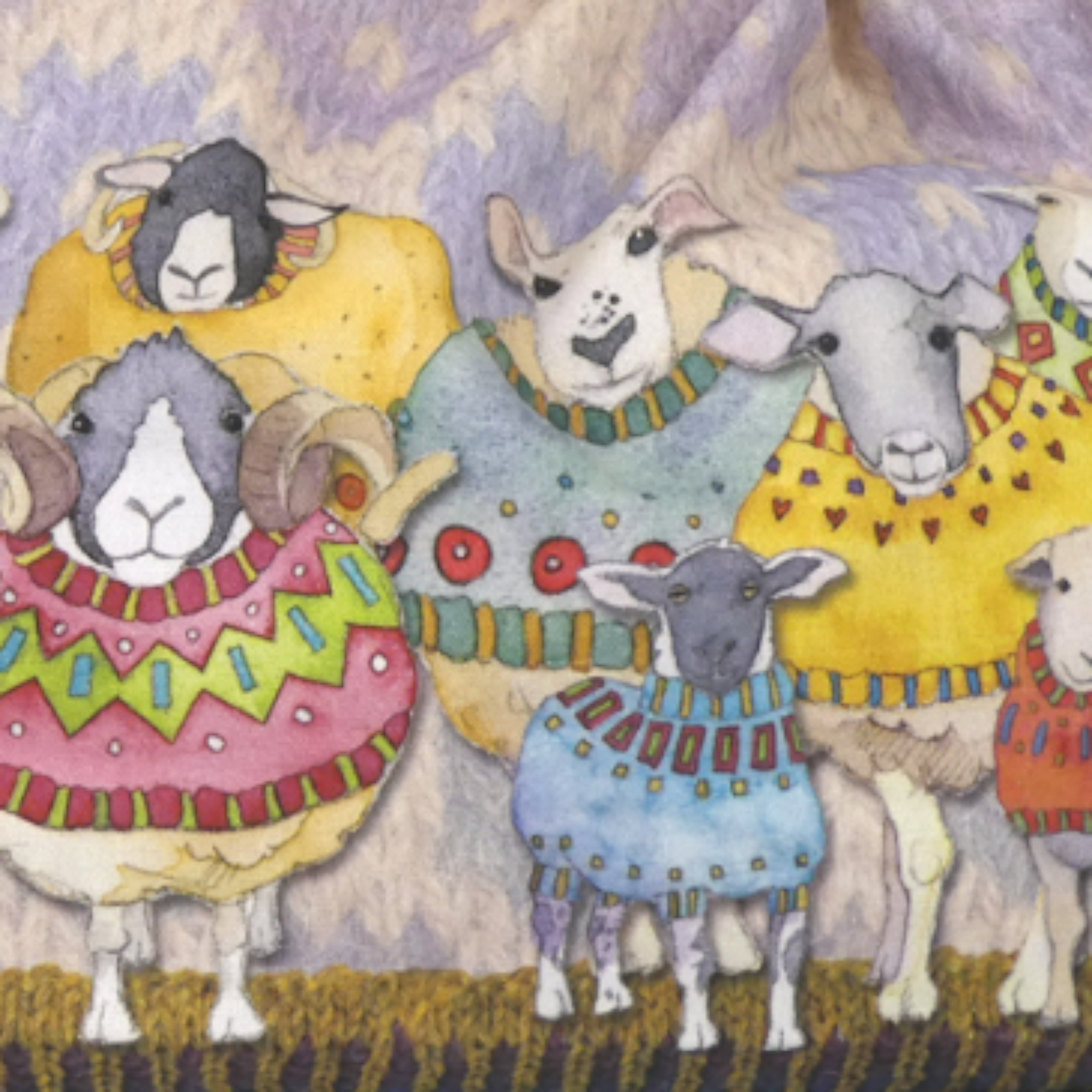 Emma Ball Sheep in Sweaters Drawstring Bag. Knitting & Crochet Yarn Storage