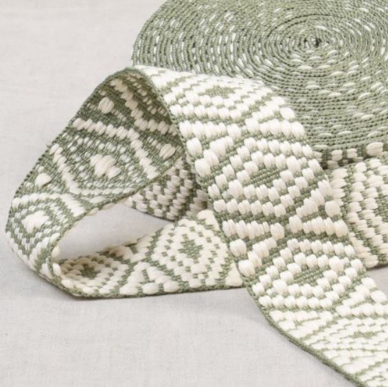 Ethnic Webbing 38mm Diamond Strap – Woven Bag Handle Trim – 5 Colours – 3m Lengths