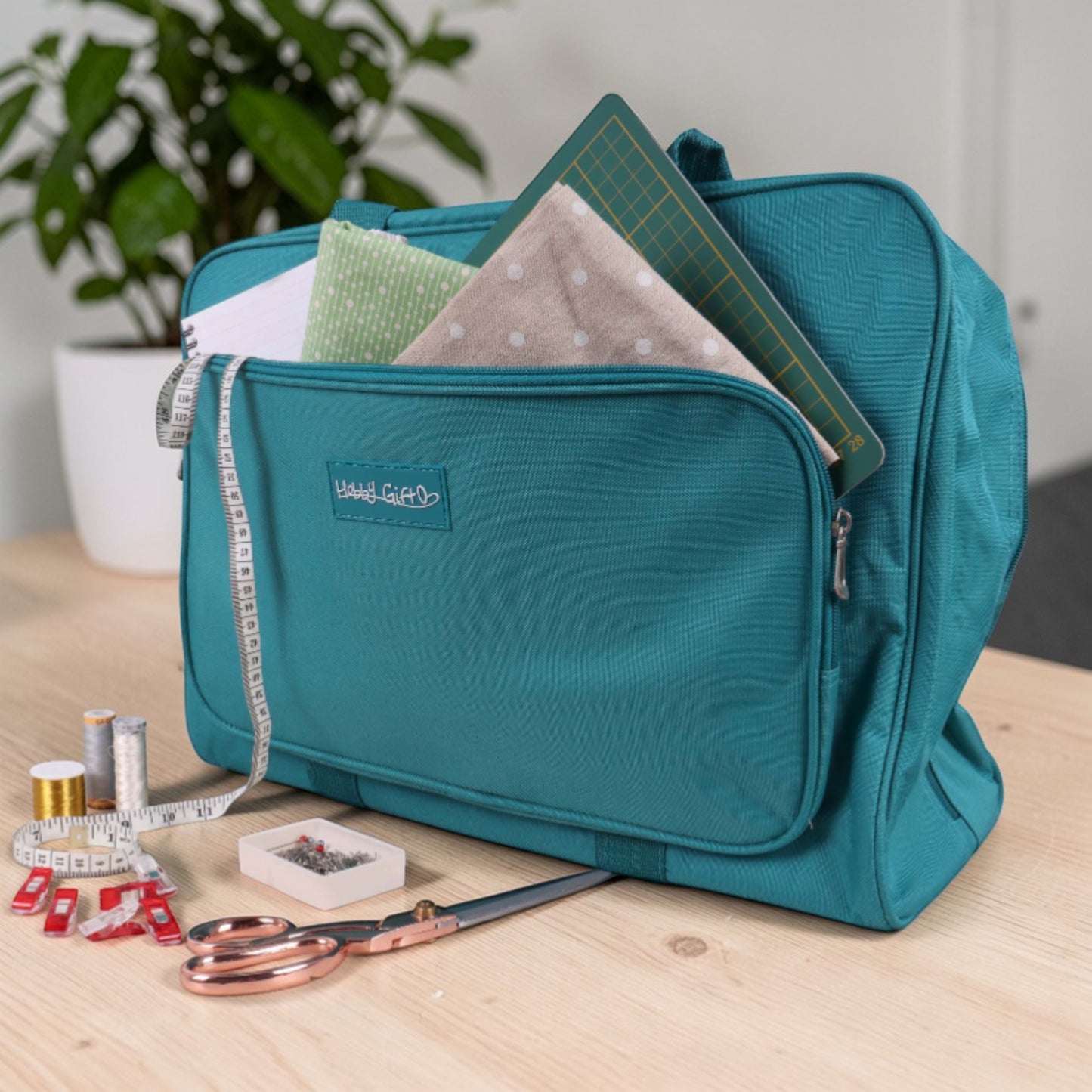 Teal Sewing Machine Carry Case Bag – Padded Storage with Front Pocket – Heavy Duty Polyester (Copy)