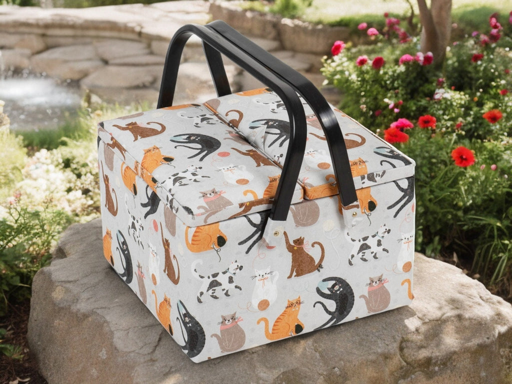 Cats Sewing Basket Set, Knitting Bag and Sewing Kit