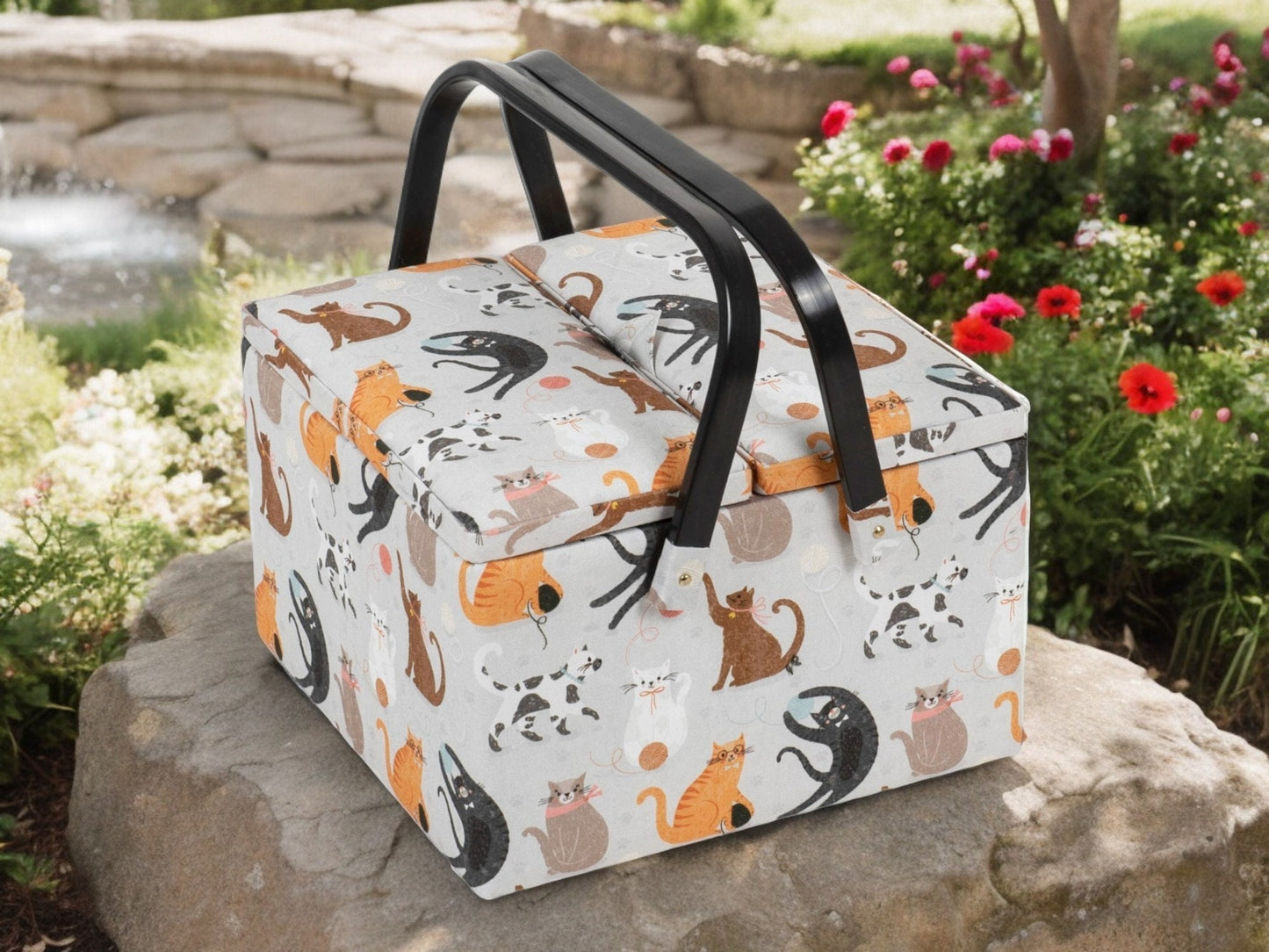 Cats Sewing Basket Set, Knitting Bag and Sewing Kit