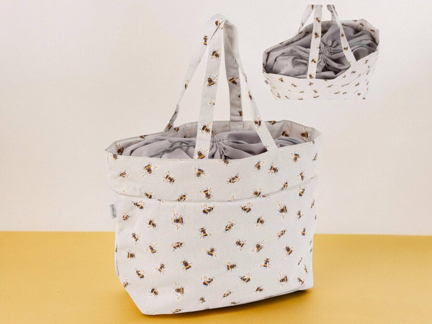Bee Design Knitting Bag Set: Cotton Craft & Needle Cases