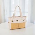 Bee Craft Storage Bag. Project Tote with Pockets and Zip Top. Applique Bee Design