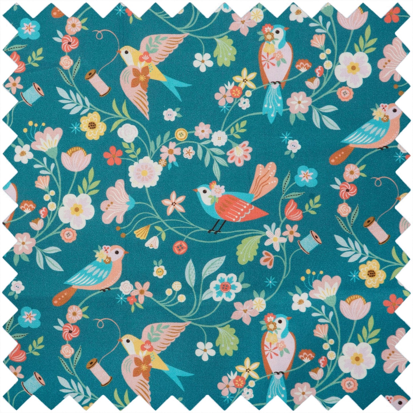 BIRD AVIARY SET: Long Knitting Bag, Needle Case and Handy Tape Measure