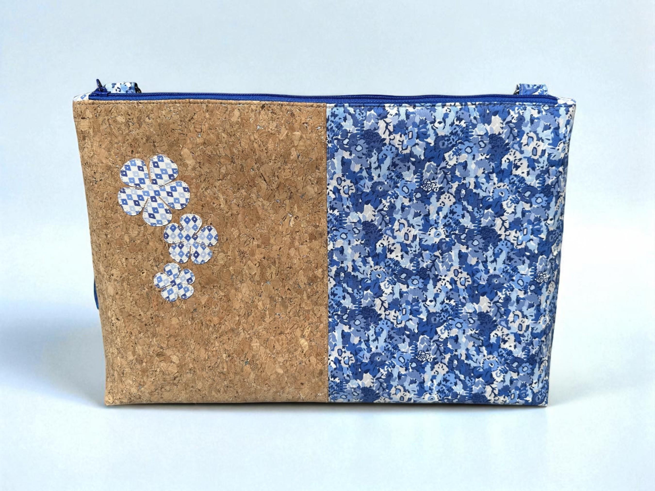 Liberty Laptop Bag with Shoulder Strap. Cork & Liberty Cotton Design. Padded
