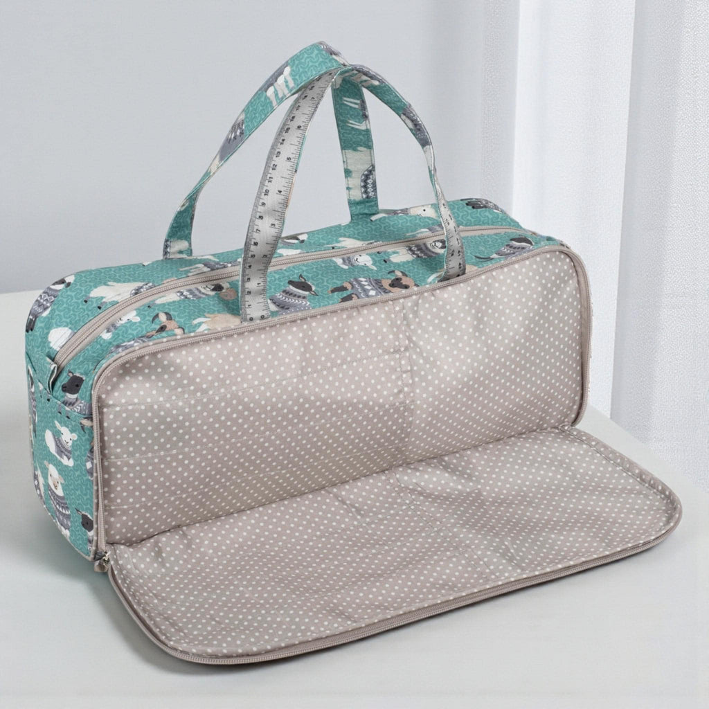 Sheep Knitting Bag with Front Pocket Needle Storage for Pins up to 40cm