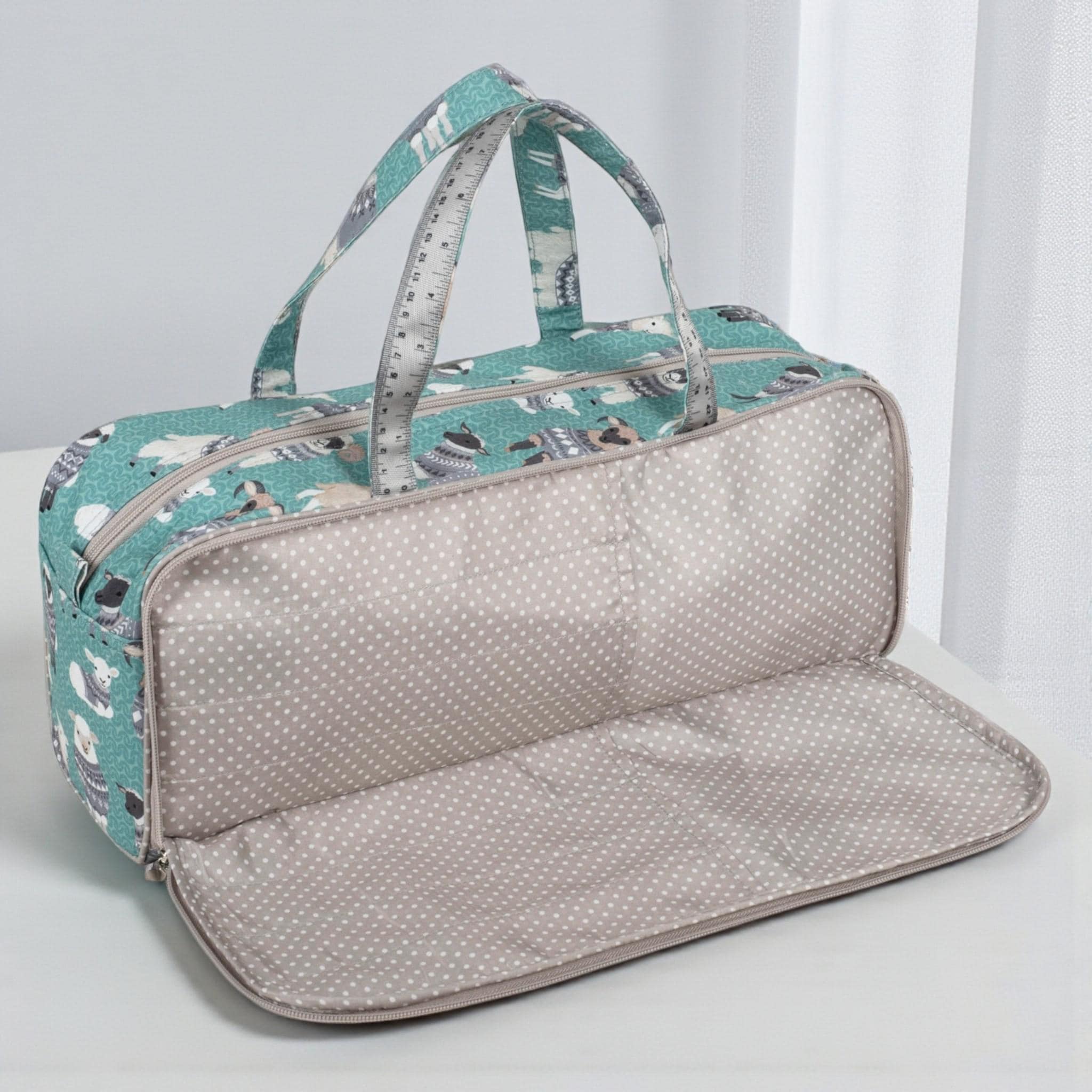 Sheep Knitting Bag with Front Pocket Needle Storage for Pins up to 40cm