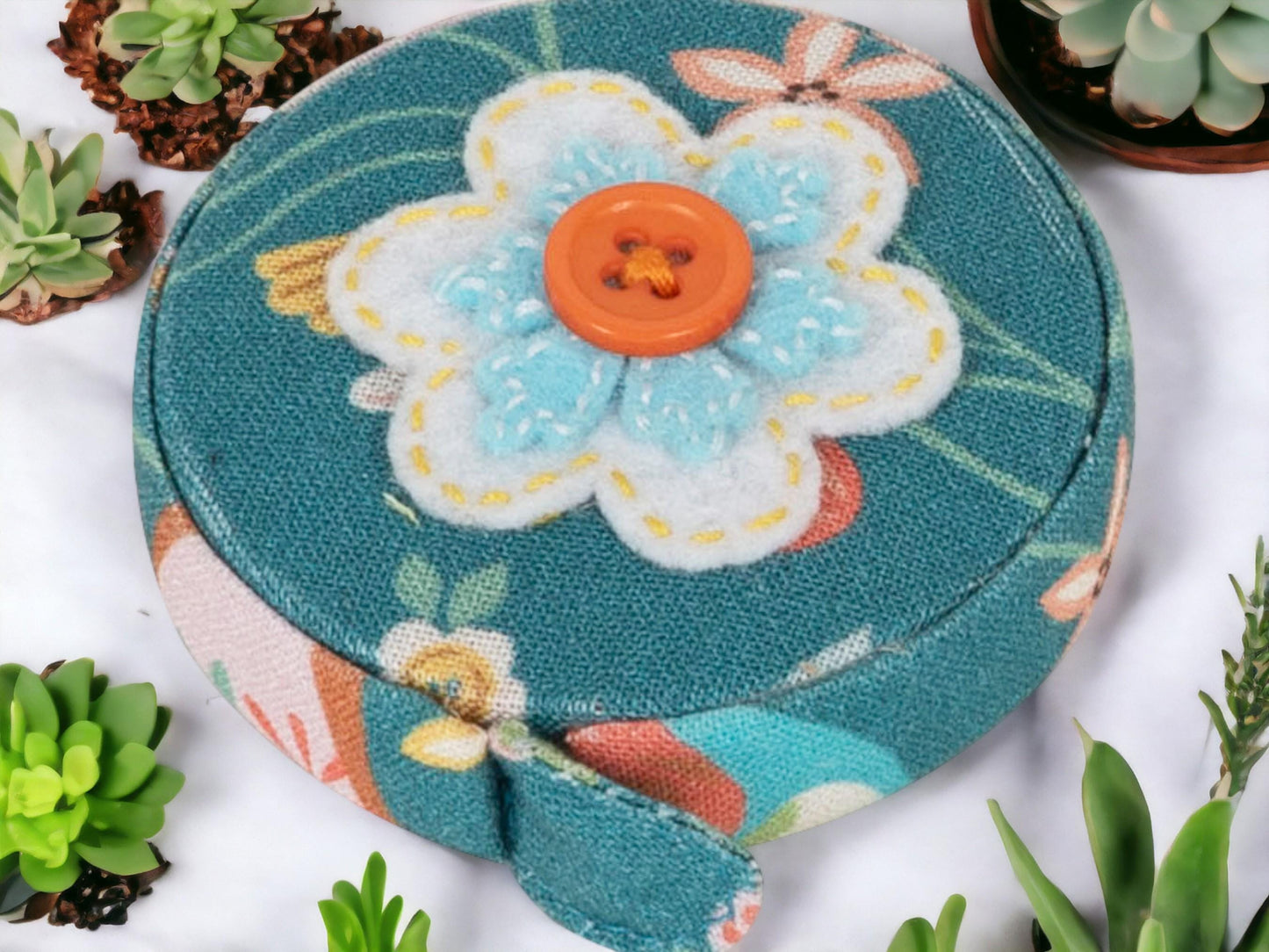 BIRD AVIARY SET: Interchangeable Needle Case, Scissors, Tape & Pin Rosette