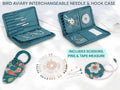 BIRD AVIARY SET: Interchangeable Needle Case, Scissors, Tape & Pin Rosette