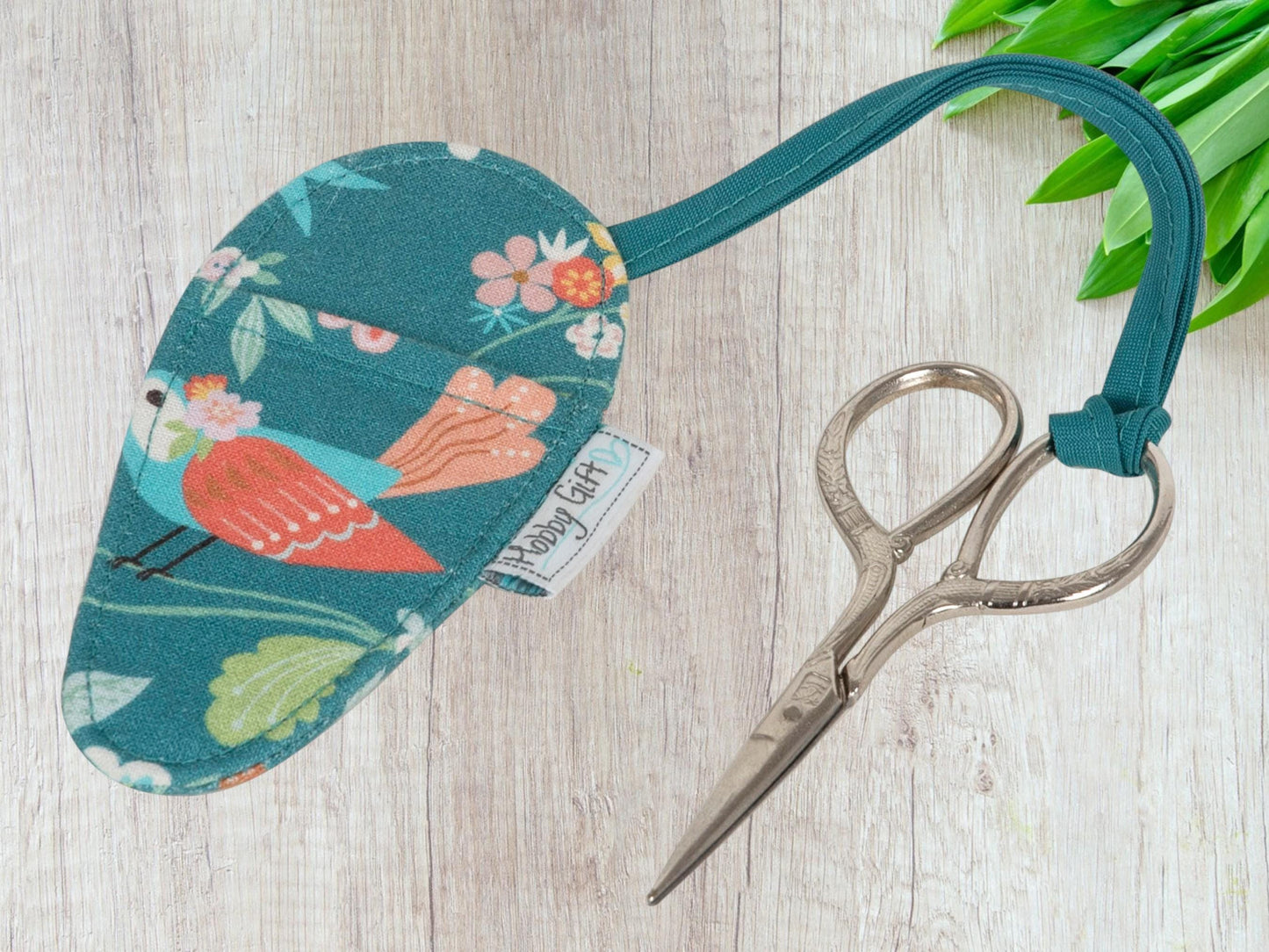 BIRD AVIARY SET: Interchangeable Needle Case, Scissors, Tape & Pin Rosette