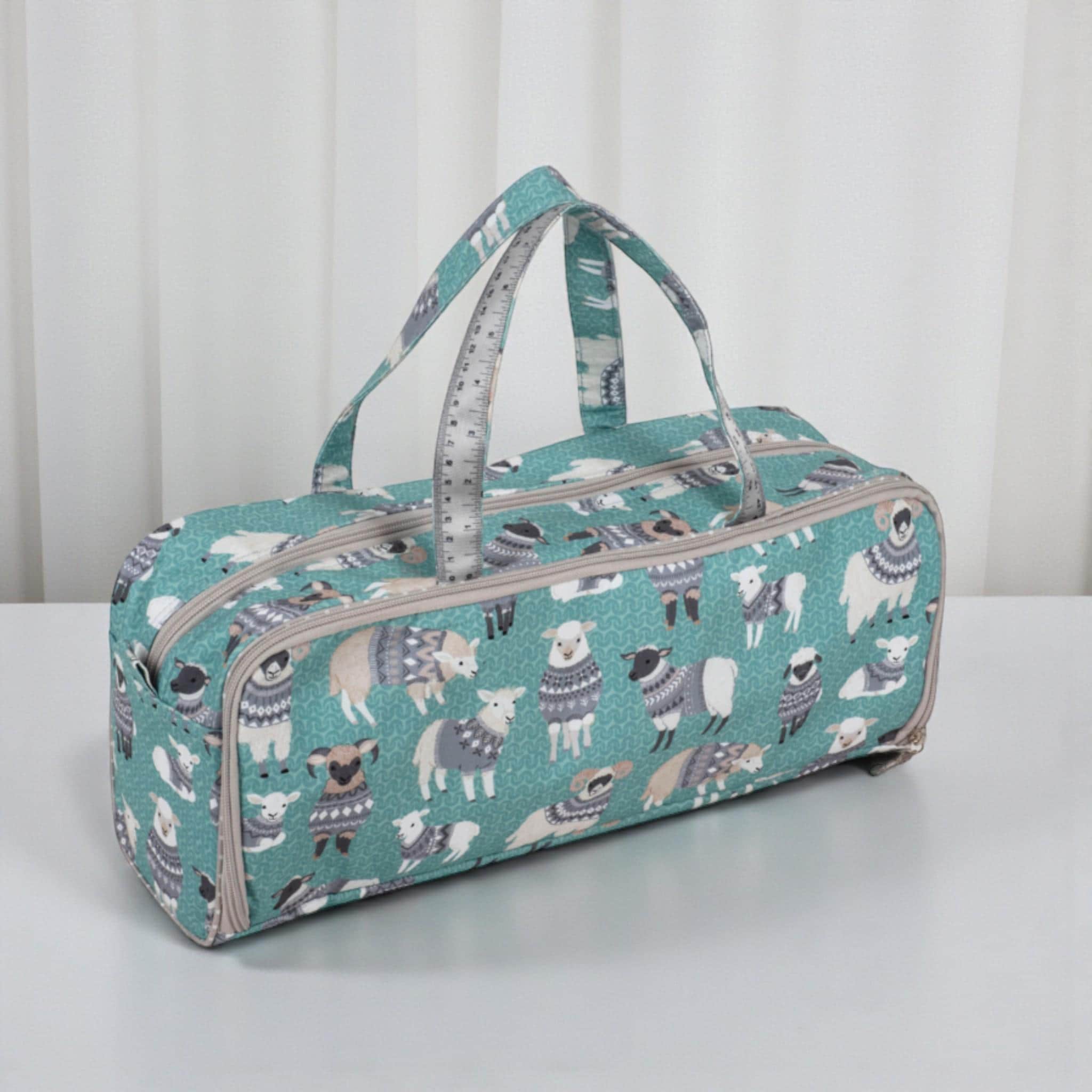 Sheep Knitting Bag with Front Pocket Needle Storage for Pins up to 40cm