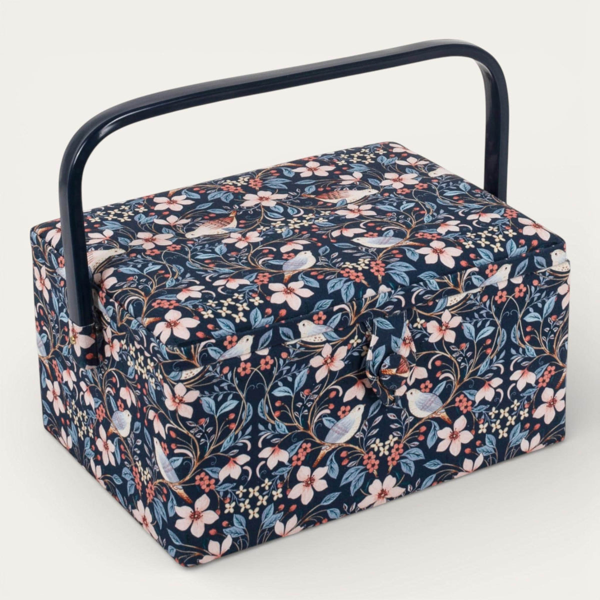 Blossom Birds Medium Sewing Box – Floral Cotton Sewing Storage