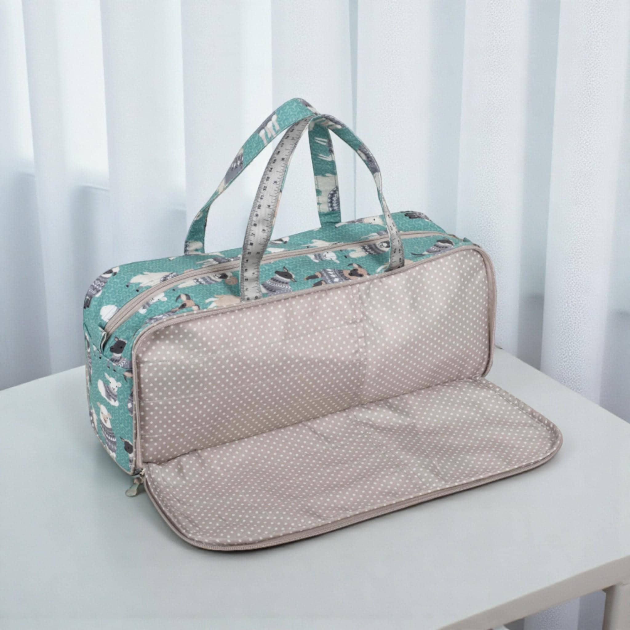Sheep Knitting Bag with Front Pocket Needle Storage for Pins up to 40cm