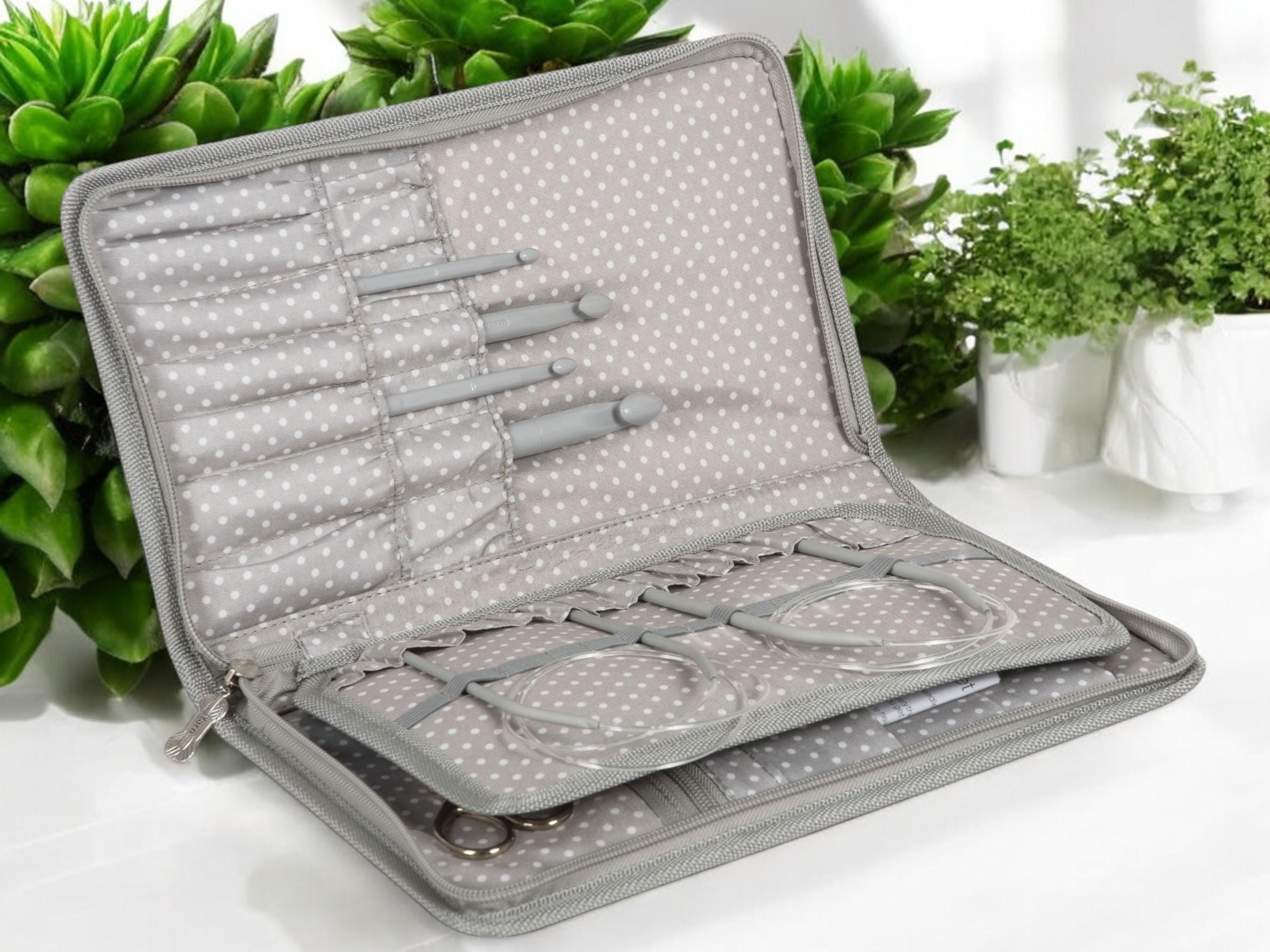 KNITTING STORAGE SET: Knitting Bag & Interchangeable Needle Case. Woolly Pully Design
