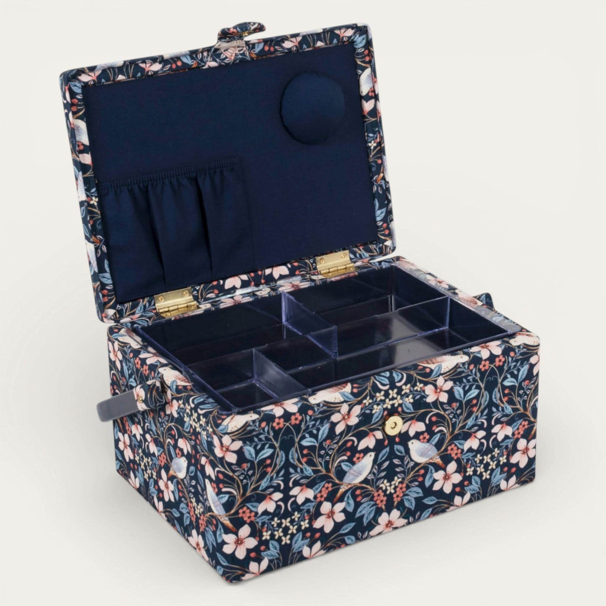 Blossom Birds Medium Sewing Box – Floral Cotton Sewing Storage